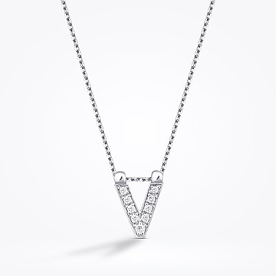 0.04 Karat Pırlanta V Harf Kolye - Baroni Diamond