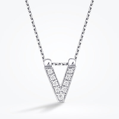 0.04 Karat Pırlanta V Harf Kolye - Baroni Diamond (1)