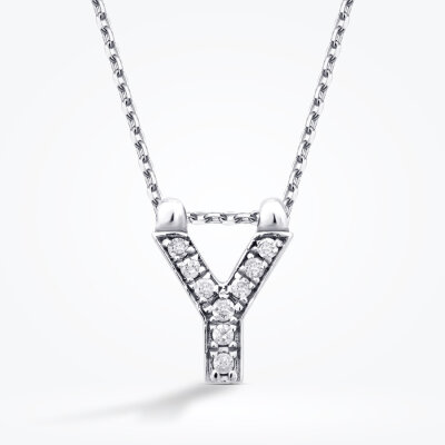 0.05 Karat Pırlanta Y Harf Kolye - Baroni Diamond (1)