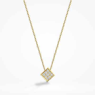 0.05 Karat Pırlanta Yuvarlak Taşlı Geometrik Kolye - Baroni Diamond