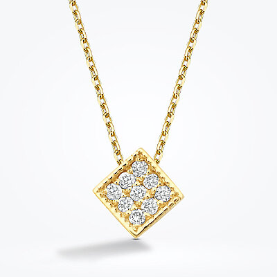 0.05 Karat Pırlanta Yuvarlak Taşlı Geometrik Kolye - Baroni Diamond (1)