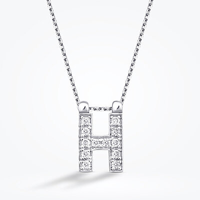 0.06 Karat Pırlanta H Harf Kolye - Baroni Diamond (1)