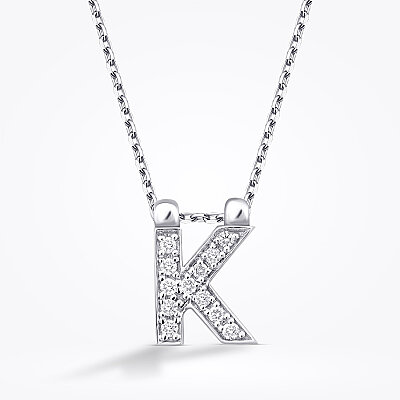 0.06 Karat Pırlanta K Harf Kolye - Baroni Diamond (1)
