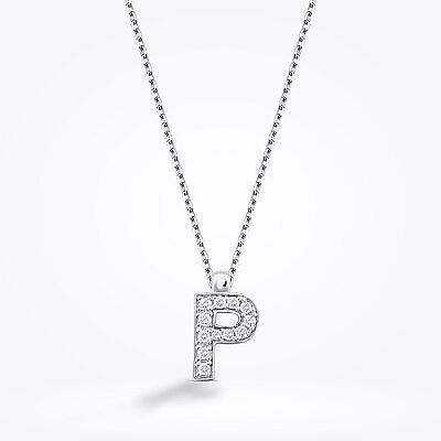 0.06 Karat Pırlanta P Harf Kolye - Baroni Diamond