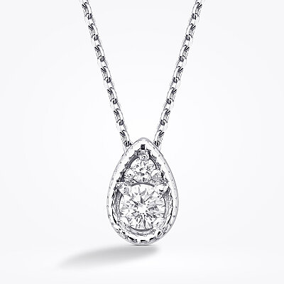 0.06 Karat Pırlanta Yuvarlak Taşlı Damla Kolye - Baroni Diamond (1)