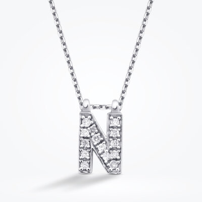 0.07 Karat Pırlanta N Harf Kolye - Baroni Diamond (1)