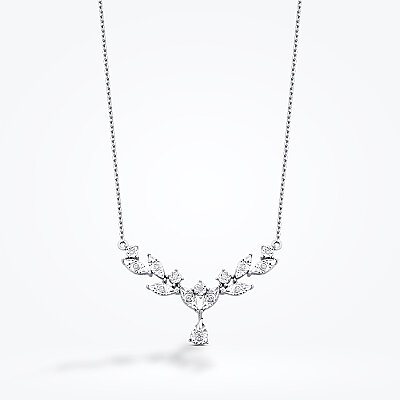 0.07 Karat Pırlanta Yaprak Gerdanlık - Baroni Diamond
