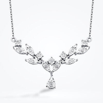 0.07 Karat Pırlanta Yaprak Gerdanlık - Baroni Diamond (1)