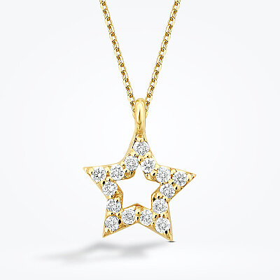 0.07 Karat Pırlanta Yıldız Kolye - Baroni Diamond (1)