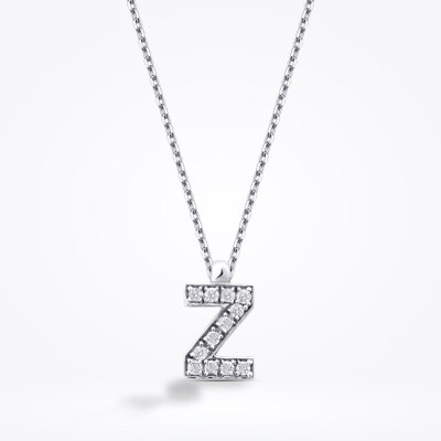 0.07 Karat Pırlanta Z Harf Kolye - Baroni Diamond