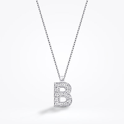 0.08 Karat Pırlanta B Harf Kolye - Baroni Diamond