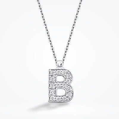 0.08 Karat Pırlanta B Harf Kolye - Baroni Diamond (1)