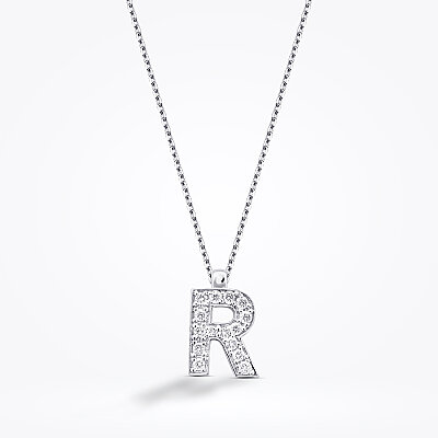 0.08 Karat Pırlanta R Harf Kolye - Baroni Diamond