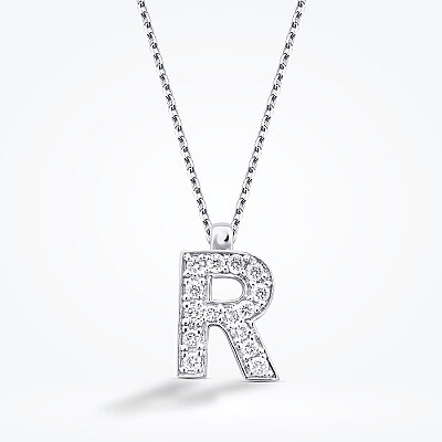0.08 Karat Pırlanta R Harf Kolye - Baroni Diamond (1)