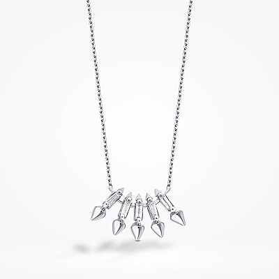 0.10 Karat Pırlanta Bagetli Trend Kolye - Baroni Diamond (1)