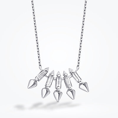 0.10 Karat Pırlanta Bagetli Trend Kolye - Baroni Diamond
