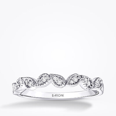 0.11 Karat Pırlanta Yuvarlak Taşlı Trend Yüzük - Baroni Diamond