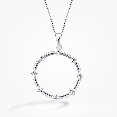 0.12 Karat Pırlanta Taşlı Yuvarlak Kolye - Baroni Diamond (1)
