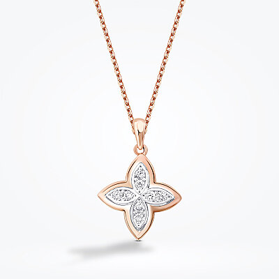 0.14 Karat Pırlanta Çiçek Kolye - Baroni Diamond (1)