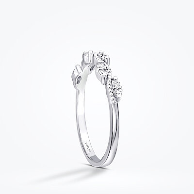 0.14 Karat Pırlanta Dalga Detaylı Trend Yüzük - Baroni Diamond (1)