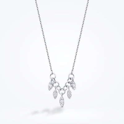 0.15 Karat Pırlanta Yuvarlak Taşlı Trend Kolye - Baroni Diamond
