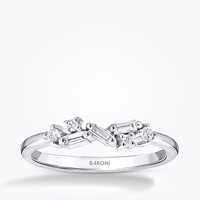 0.16 Karat Pırlanta Asimetrik Trend Yüzük - Baroni Diamond