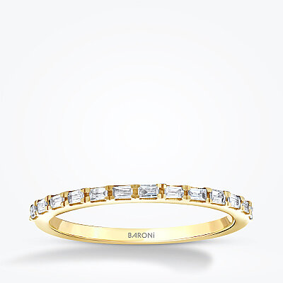 0.16 Karat Pırlanta Baget Yarımtur Yüzük - Baroni Diamond