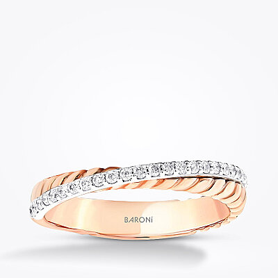 0.17 Karat Pırlanta İki Renkli Trend Yüzük - Baroni Diamond