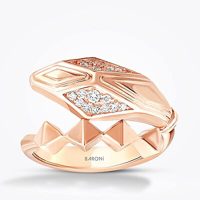 0.17 Karat Pırlanta Yılan Trend Yüzük - Baroni Diamond