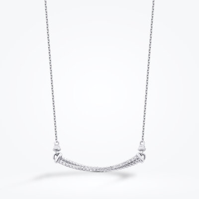0.18 Karat Pırlanta Yuvarlak Taşlı Trend Kolye - Baroni Diamond