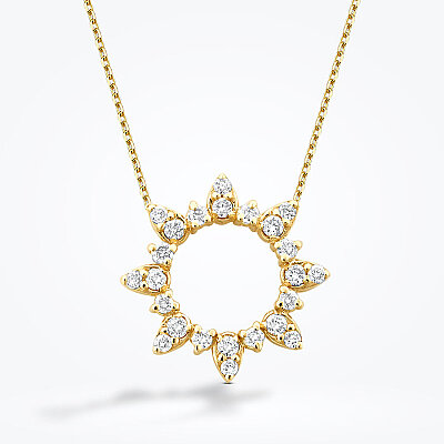 0.19 Karat Pırlanta Güneş Kolye - Baroni Diamond (1)