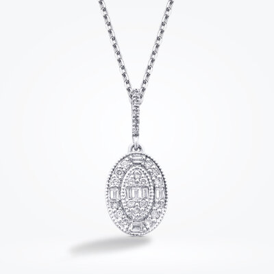 0.21 Karat Pırlanta Baget Kolye - Baroni Diamond (1)
