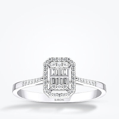 0.21 Karat Pırlanta Baget Yüzük - Baroni Diamond
