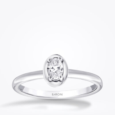0.26 Karat Pırlanta Oval Tektaş Yüzük - Baroni Diamond