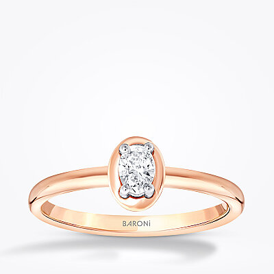 0.26 Karat Pırlanta Oval Tektaş Yüzük - Baroni Diamond