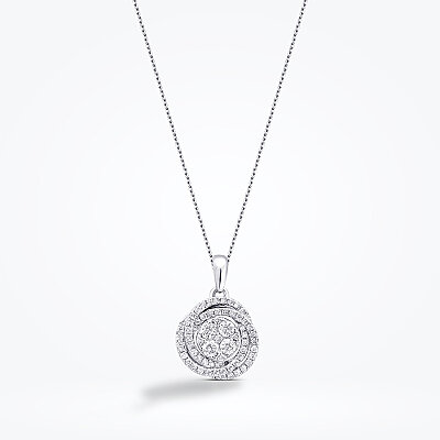 0.26 Karat Pırlanta Yuvarlak Detaylı Kolye - Baroni Diamond