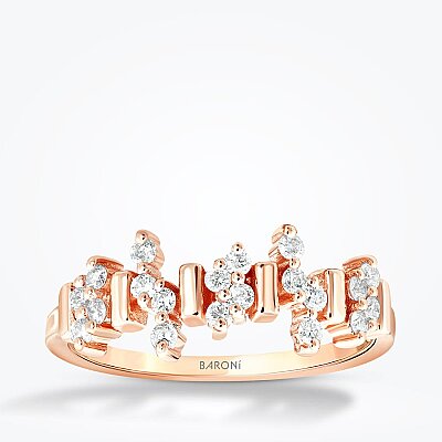 0.28 Karat Pırlanta Asimetrik Trend Yüzük - Baroni Diamond