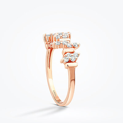 0.28 Karat Pırlanta Asimetrik Trend Yüzük - Baroni Diamond (1)