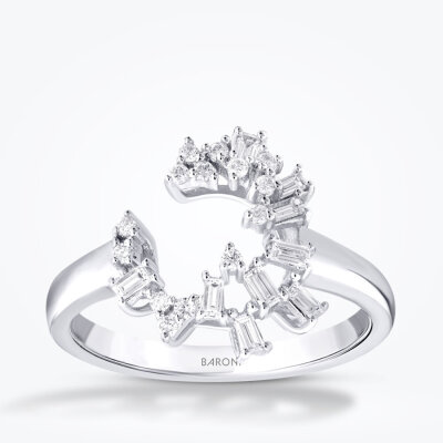 0.28 Karat Pırlanta Baget Trend Yüzük - Baroni Diamond