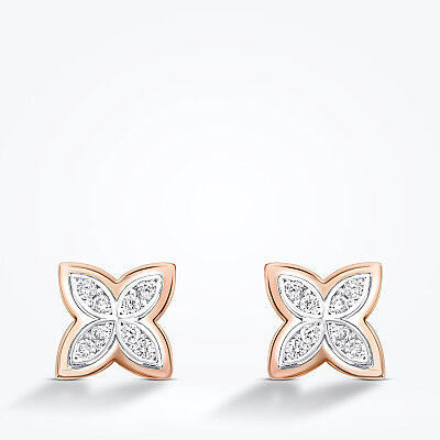 0.28 Karat Pırlanta Çiçek Küpe - Baroni Diamond (1)
