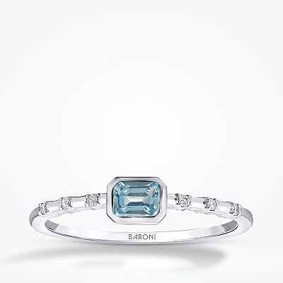 0.29 Karat Pırlanta Blue Topaz Yüzük - Baroni Diamond