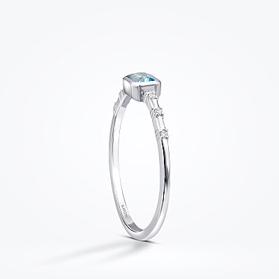 0.29 Karat Pırlanta Blue Topaz Yüzük - Baroni Diamond (1)