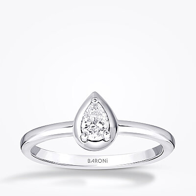 0.29 Karat Pırlanta Damla Tektaş Yüzük - Baroni Diamond