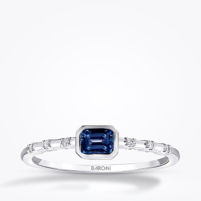 0.29 Karat Pırlanta Safir Yüzük - Baroni Diamond