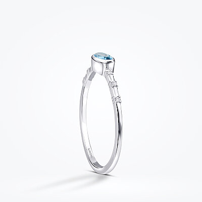 0.30 Karat Pırlanta Blue Topaz Yüzük - Baroni Diamond (1)