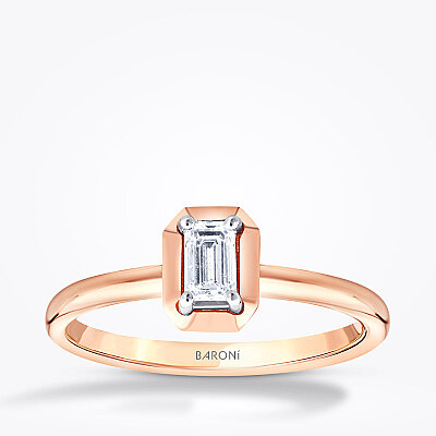 0.30 Karat Pırlanta Emerald Tektaş Yüzük - Baroni Diamond