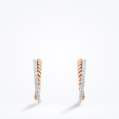 0.30 Karat Pırlanta İki Renkli Trend Küpe - Baroni Diamond (1)