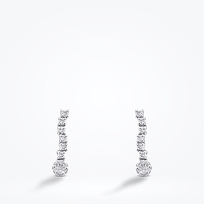 0.31 Karat Pırlanta Yuvarlak Taşlı Sarkan Küpe - Baroni Diamond (1)