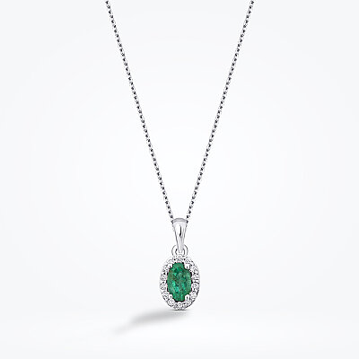 0.31 Karat Pırlanta Zümrüt Oval Kolye - Baroni Diamond