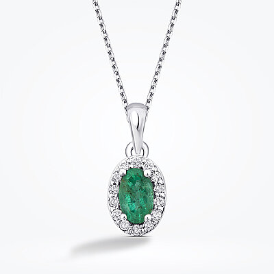 0.31 Karat Pırlanta Zümrüt Oval Kolye - Baroni Diamond (1)